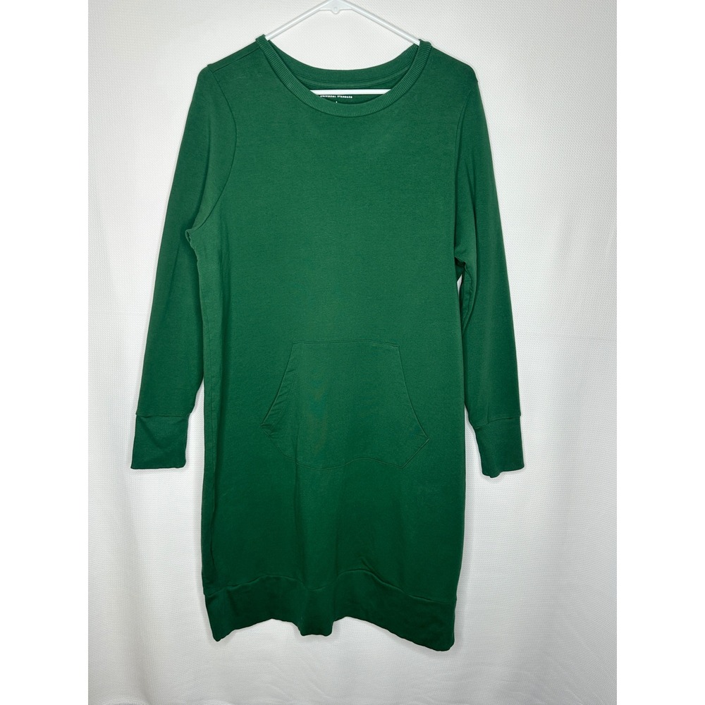 Universal Standard Knit Dress Crewneck Sweatshirt Green Long Sleeve Pocket Small